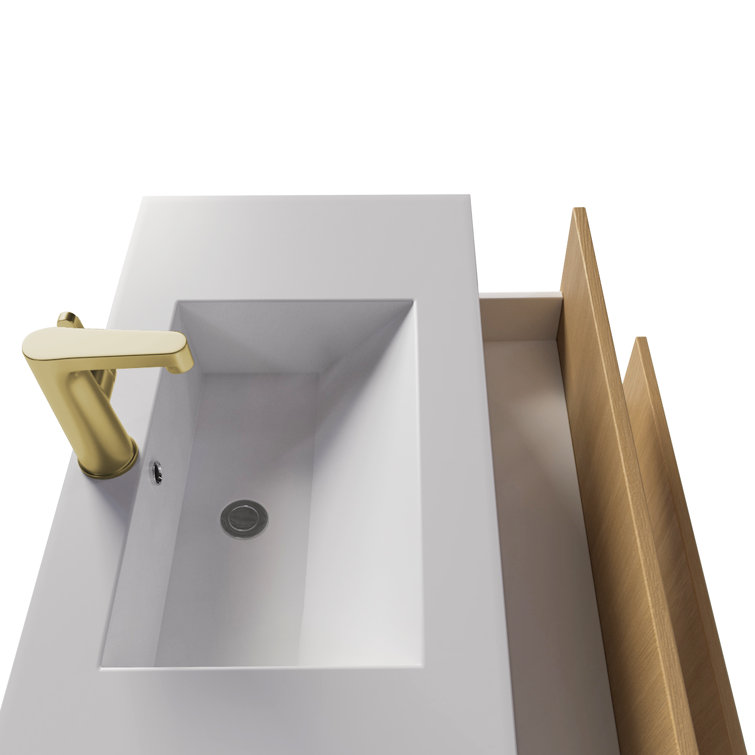 Cassidy 36" Natura Wall-Mounted Vanity with Cultured Marble Top