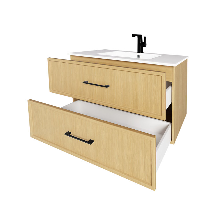 Cassidy 36" Natura Wall-Mounted Vanity with Cultured Marble Top