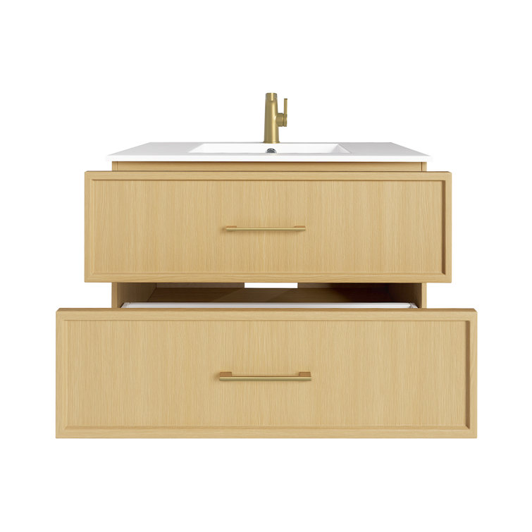 Cassidy 36" Natura Wall-Mounted Vanity with Cultured Marble Top