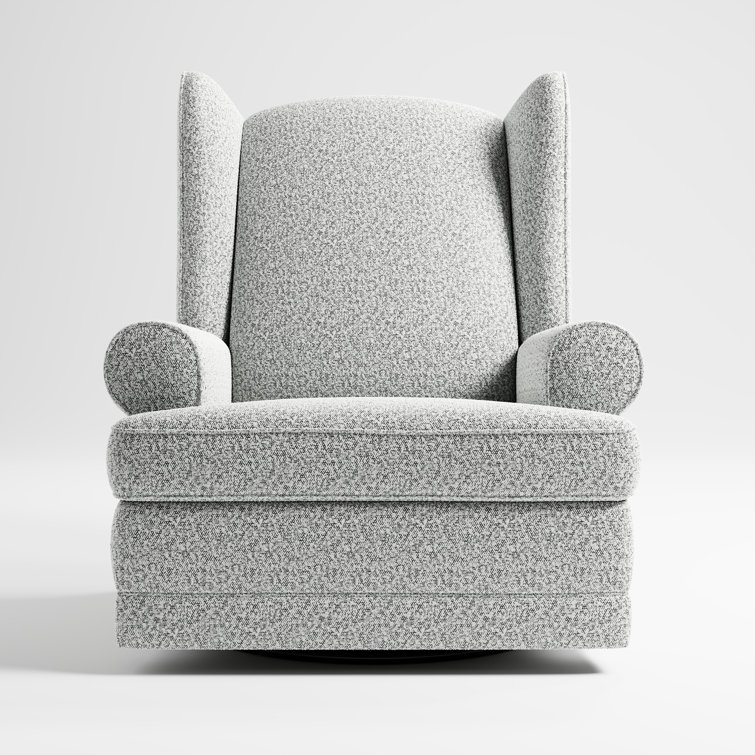 Salt and Pepper Boucle Swivel Recliner with USB Port