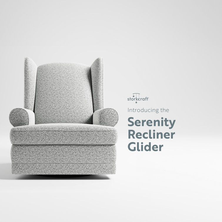 Salt and Pepper Boucle Swivel Recliner with USB Port