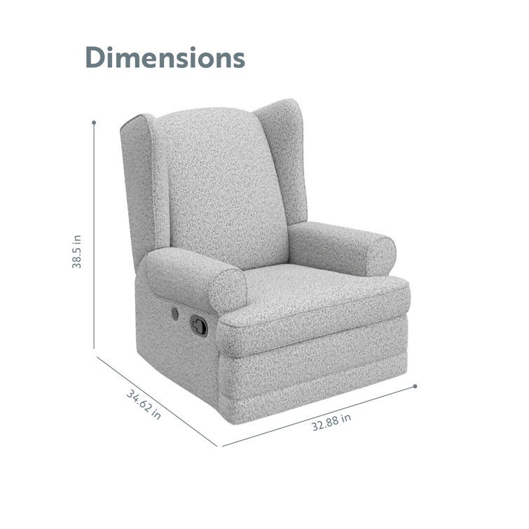 Salt and Pepper Boucle Swivel Recliner with USB Port