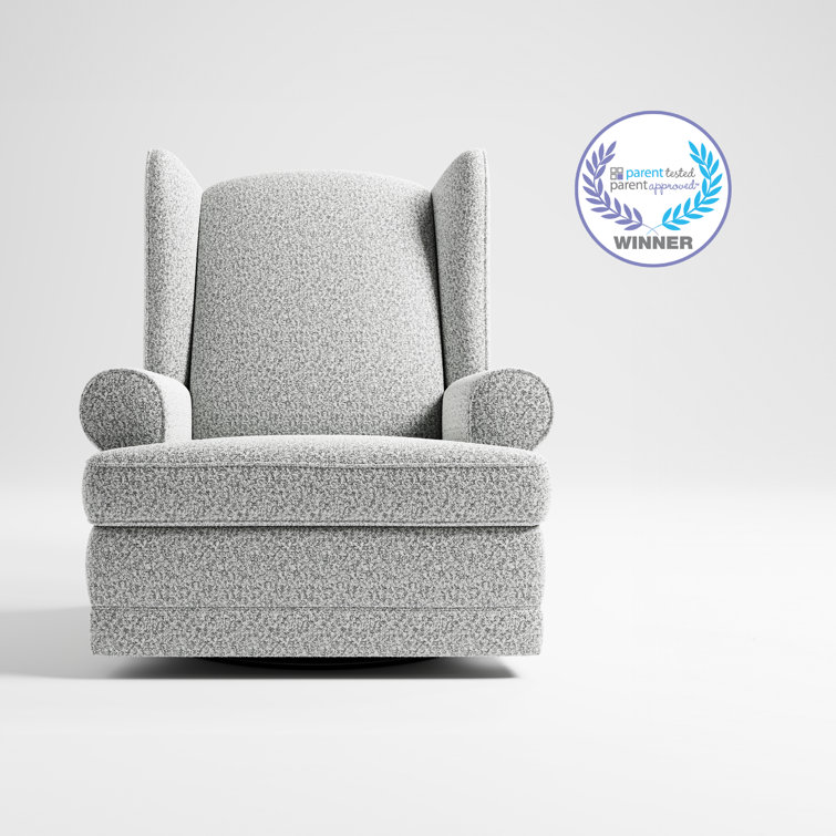 Salt and Pepper Boucle Swivel Recliner with USB Port