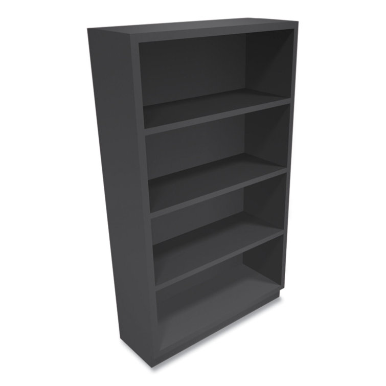 Adjustable Gray Heavy-Duty Metal 59" Bookcase with Four Shelves