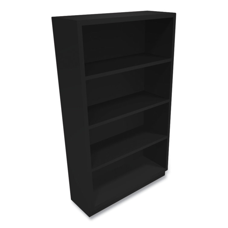 Brigade Adjustable Black Metal 4-Shelf Bookcase 34.5" W