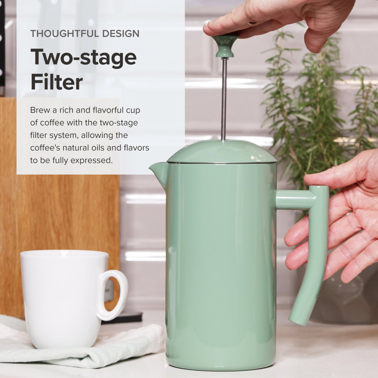 Dilly Bean Green Double-Walled Stainless Steel French Press