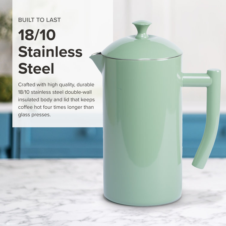 Dilly Bean Green Double-Walled Stainless Steel French Press