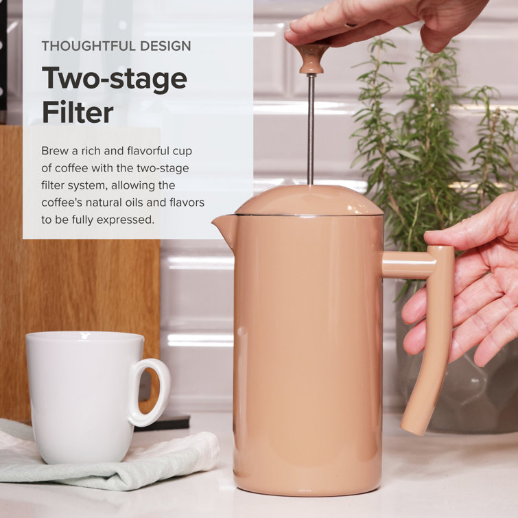 Sandstone Double-Walled Stainless Steel French Press Coffee Maker