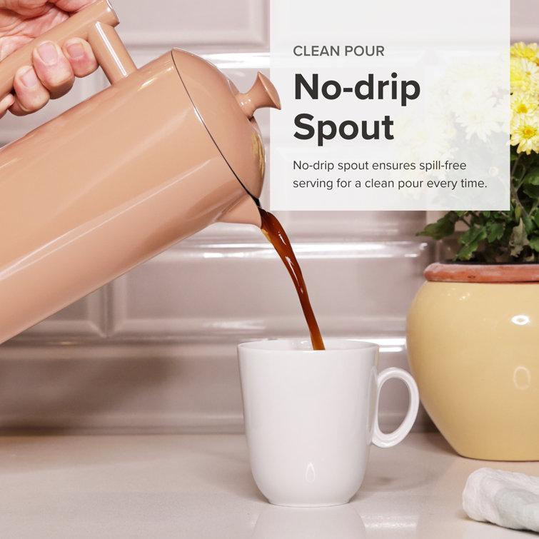 Sandstone Double-Walled Stainless Steel French Press Coffee Maker