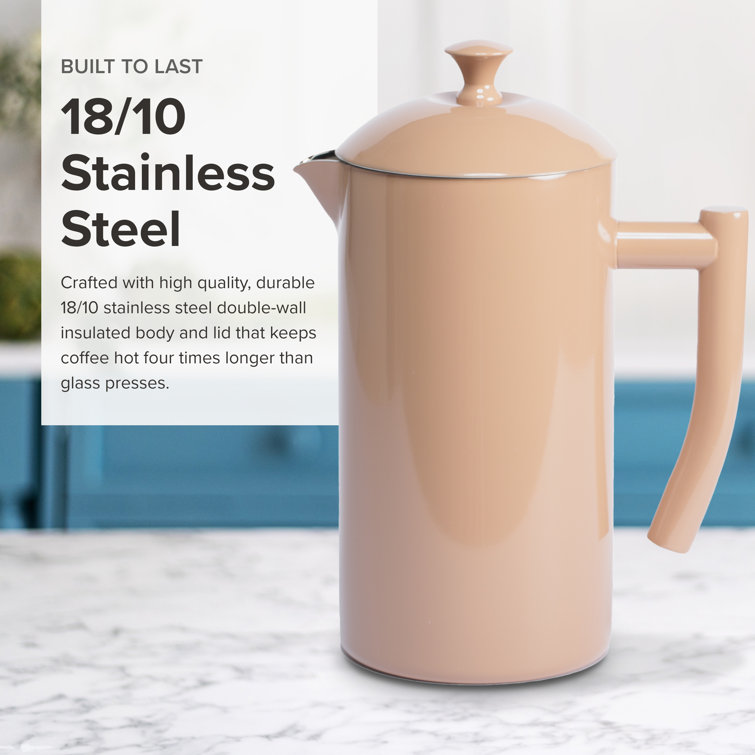 Sandstone Double-Walled Stainless Steel French Press Coffee Maker