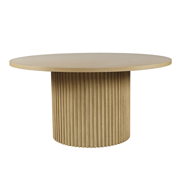 Auden 60" Natural Wood Round Mid-Century Modern Dining Table
