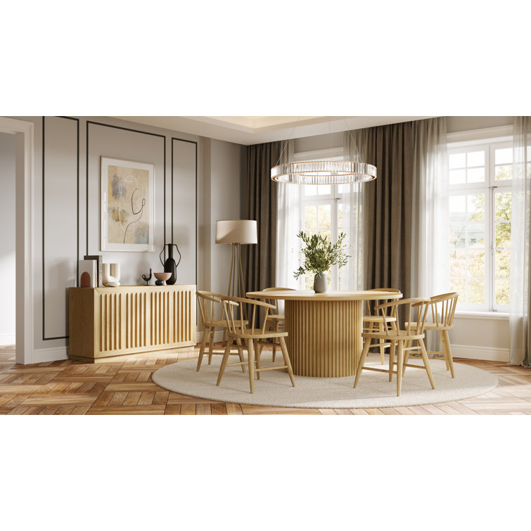 Auden 60" Natural Wood Round Mid-Century Modern Dining Table