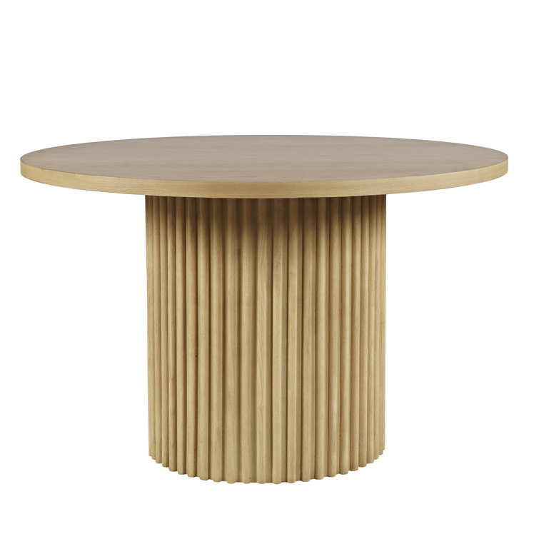 Auden 48" Natural Rubberwood Round Pedestal Dining Table