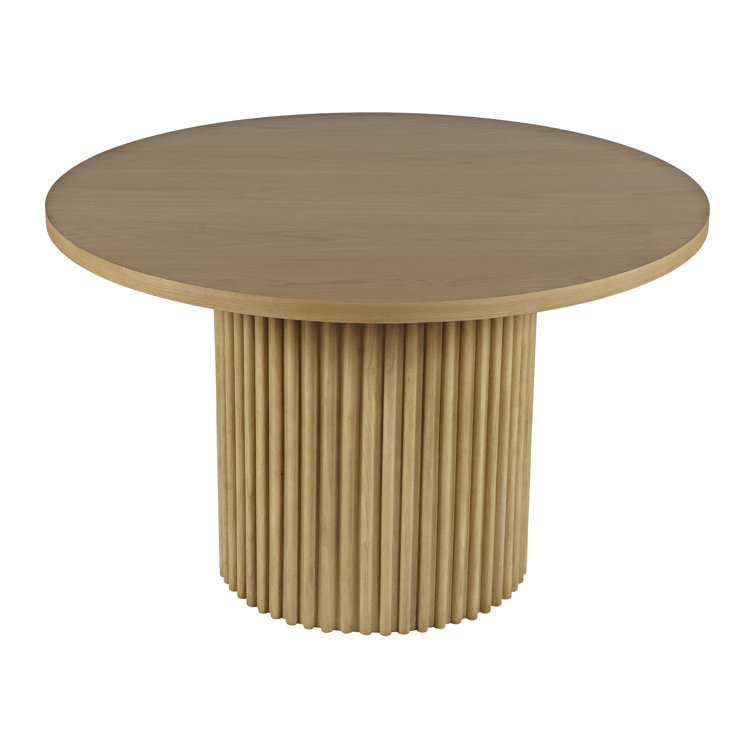 Auden 48" Natural Rubberwood Round Pedestal Dining Table