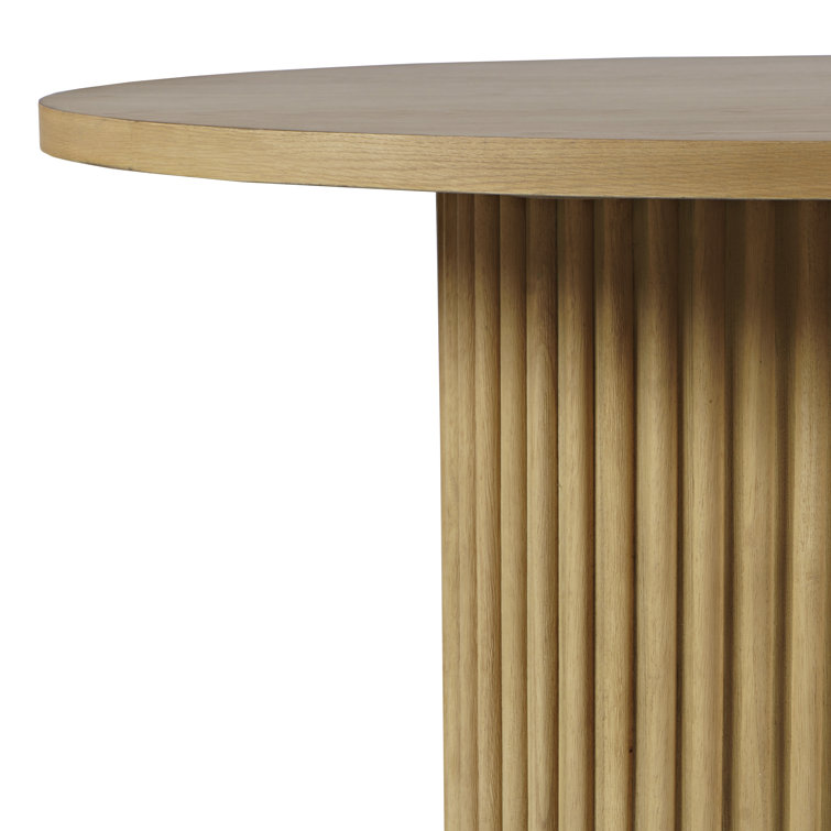 Auden 48" Natural Rubberwood Round Pedestal Dining Table