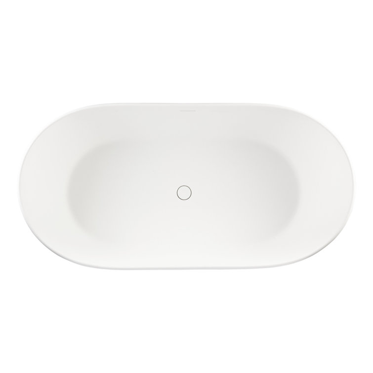 Winifred 71" White Solid Surface Freestanding Soaking Tub