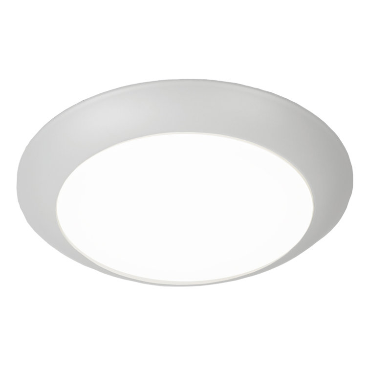 Sleek White Acrylic LED Flush Mount for Indoor/Outdoor Use