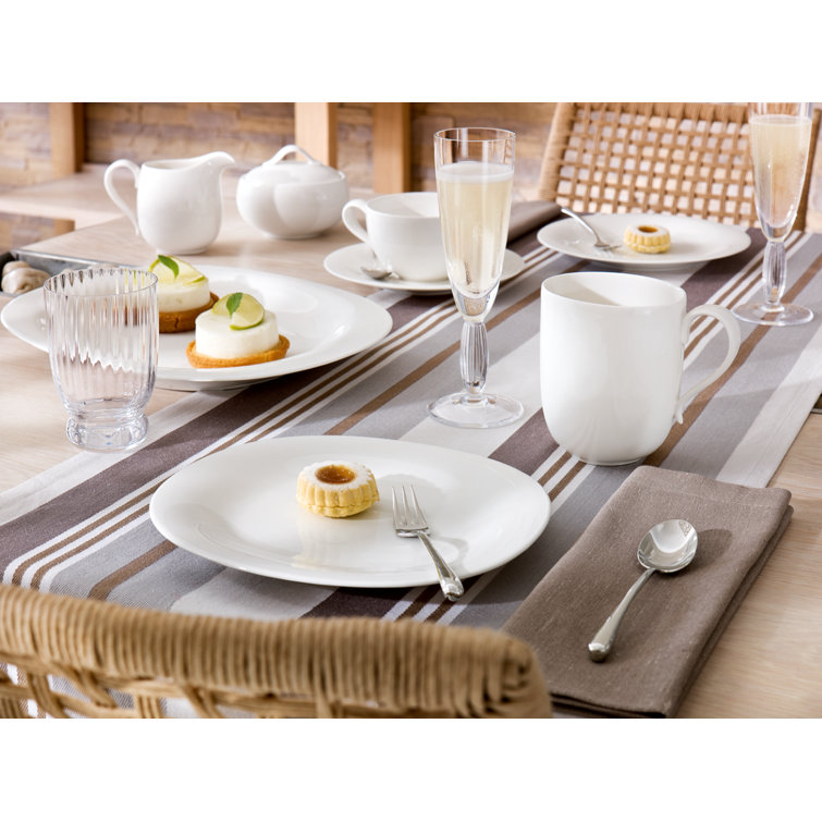 Elegant White Porcelain 4-Piece Dinnerware Set