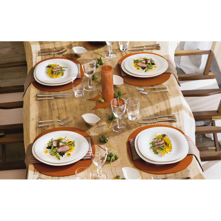 Elegant White Porcelain 4-Piece Dinnerware Set