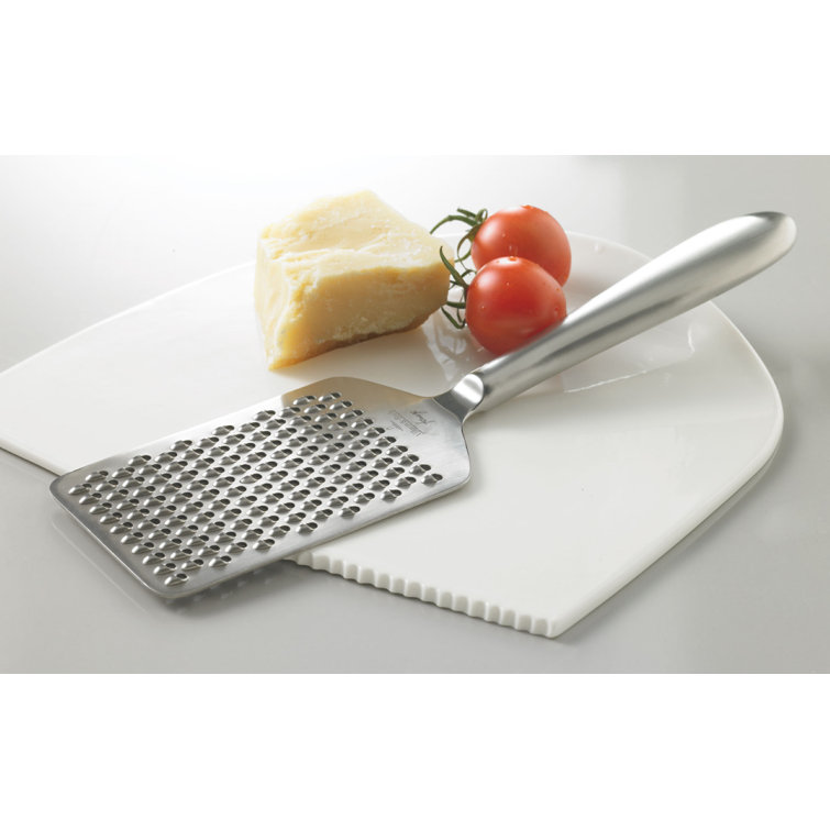 Silver Stainless Steel Flat Cheese Grater with Container