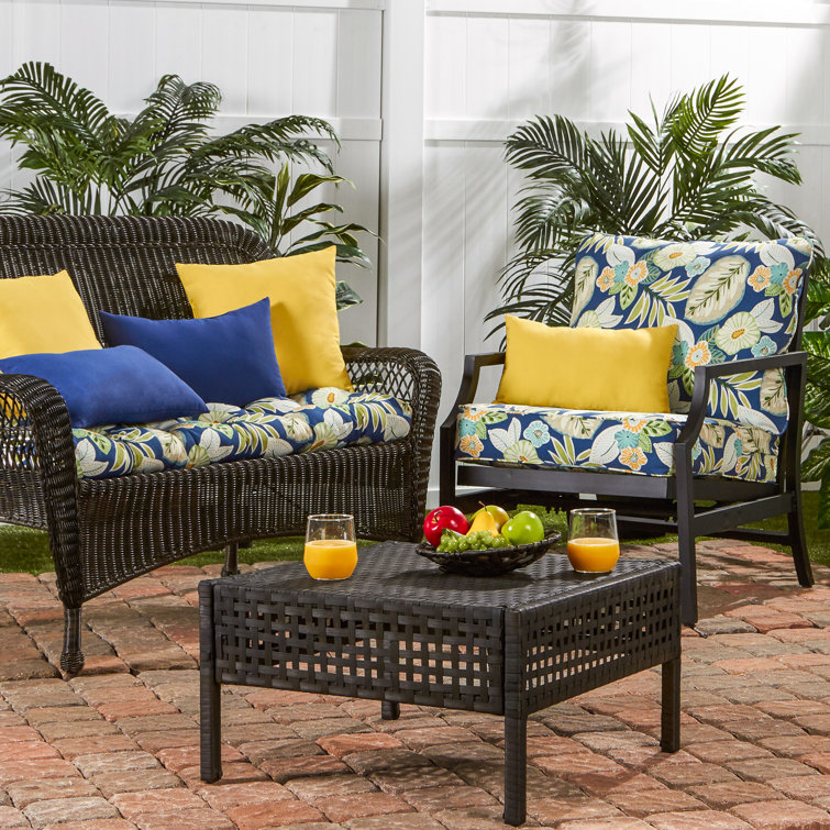 Sunbeam Yellow 17" Square Outdoor Throw Pillows, Set of 2