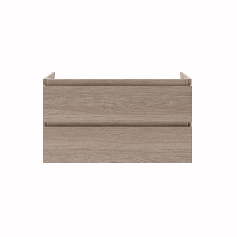 Vanilla Oak 35" Wall-Mount Floating Single Vanity Base