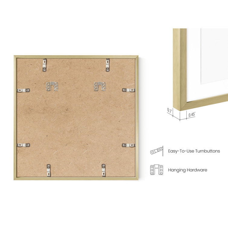 16x16 Gold Aluminum Wall Picture Frames Set of 3