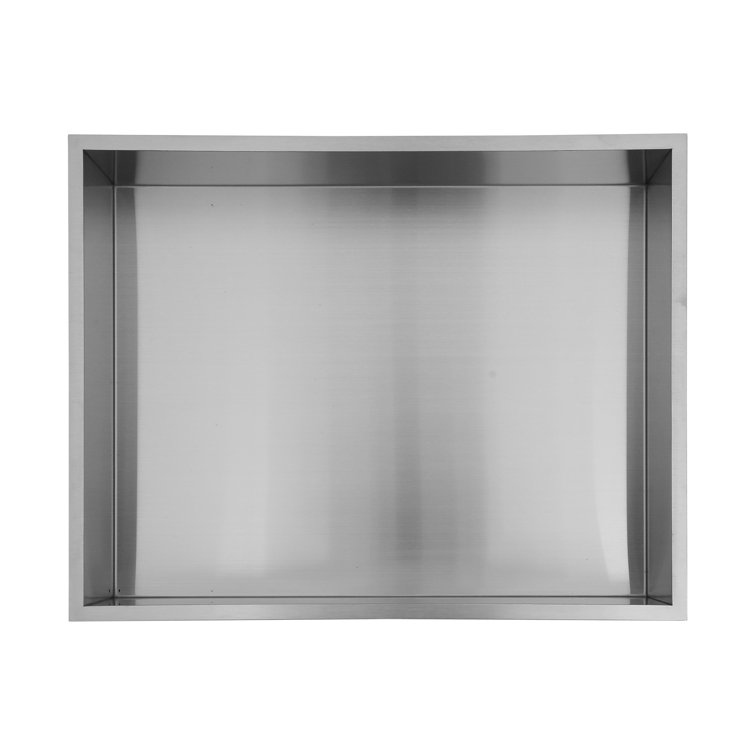 Brushed Nickel Stainless Steel Wall Niche with Anti-Water Slope