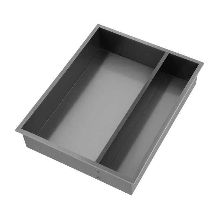 Black Stainless Steel Double-Shelf Wall Niche