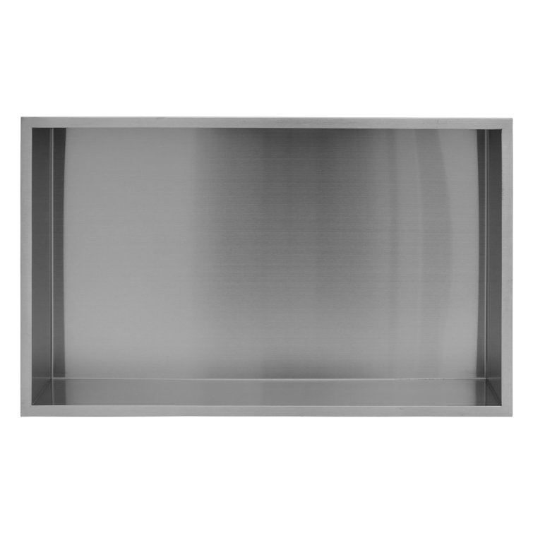 Brushed Nickel Stainless Steel Wall Niche with Anti-Water Slope