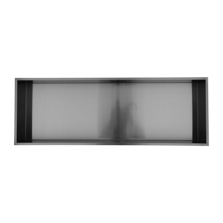 Matte Black Stainless Steel Wall Niche with Anti-Water Slope