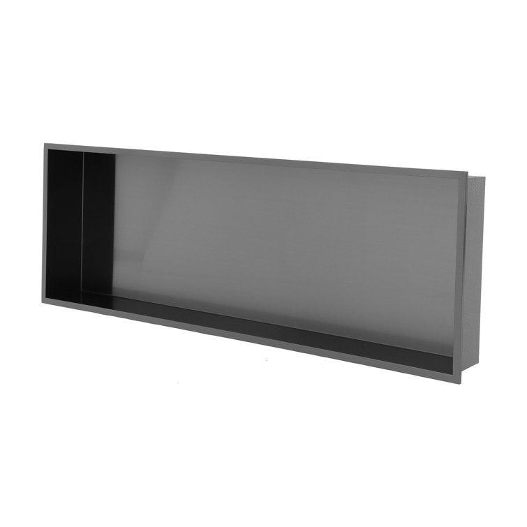 Matte Black Stainless Steel Wall Niche with Anti-Water Slope