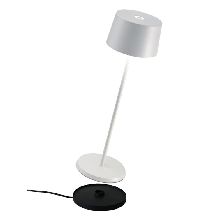 White Cordless Touch LED Outdoor Table Lamp
