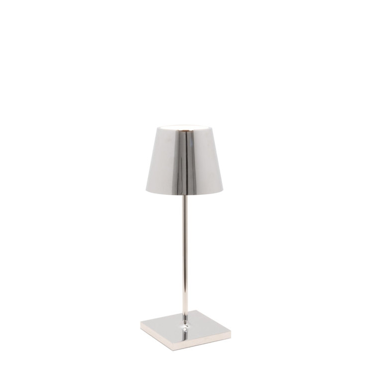 Glossy Chrome Cordless Mini Table Lamp with Touch Dimming