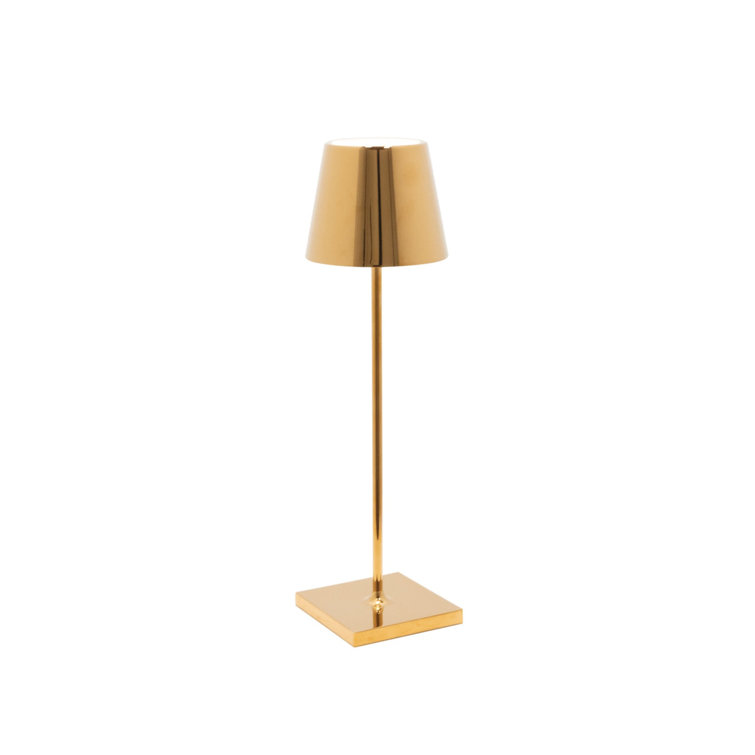 Glossy Gold Cordless Adjustable Outdoor Table Lamp