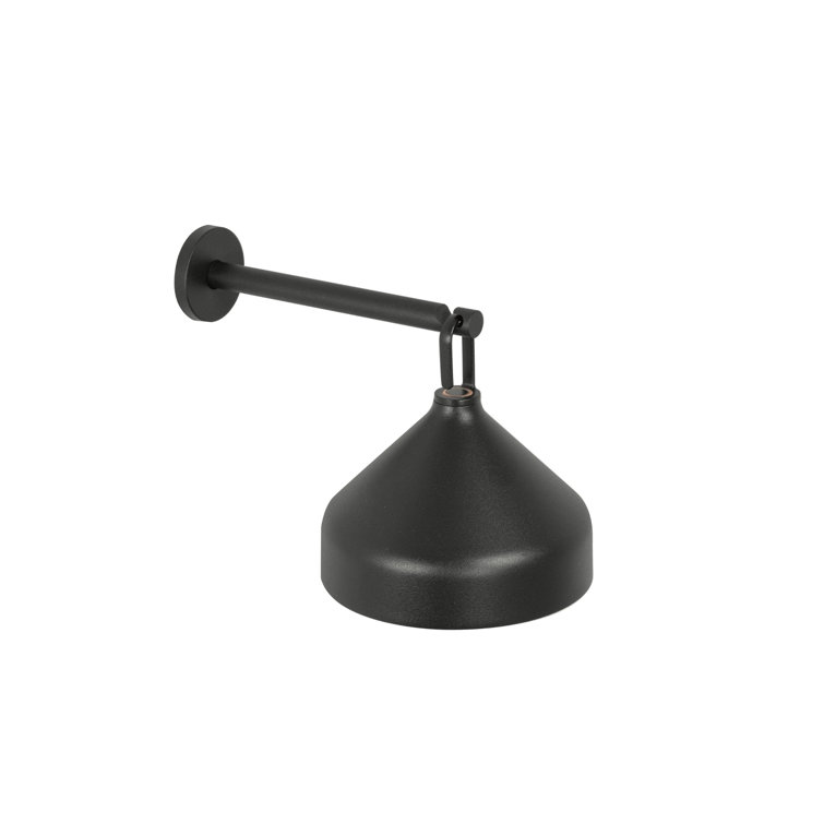Black Aluminum Dimmable Battery-Powered Wall Lamp