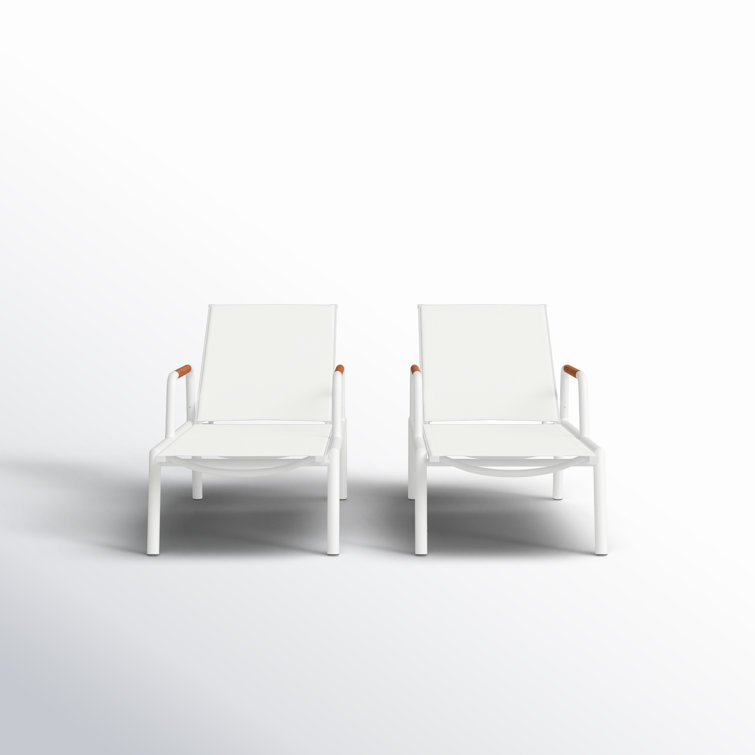 Stokes 25'' Outdoor Powder Coated Aluminum Chaise Lounge