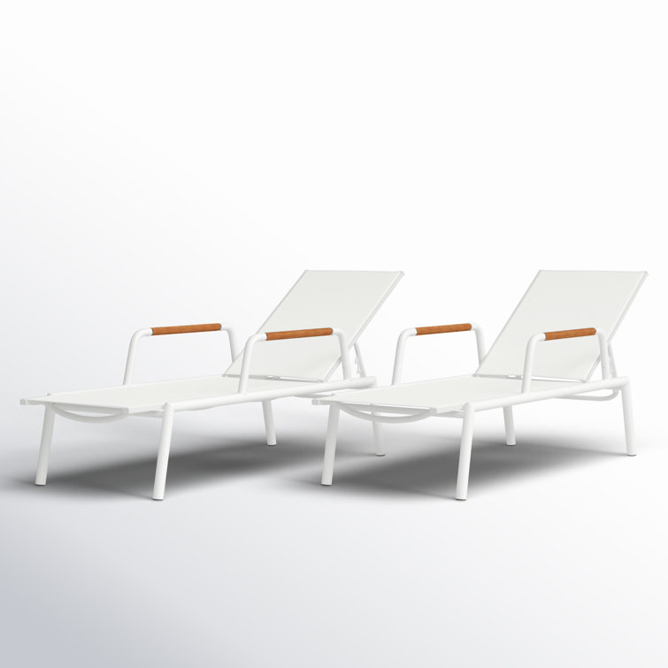 Stokes 25'' Outdoor Powder Coated Aluminum Chaise Lounge