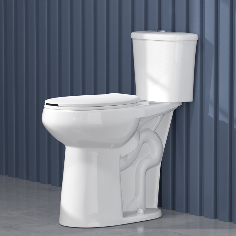 Glossy White Extra Tall 21" Dual Flush Elongated Two-Piece Toilet