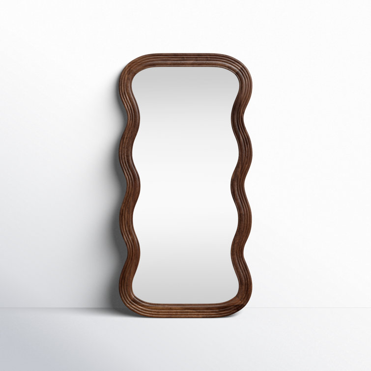 Walnut Full Length Rectangular Wood Mirror