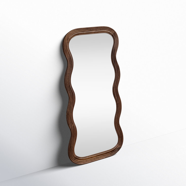 Walnut Full Length Rectangular Wood Mirror
