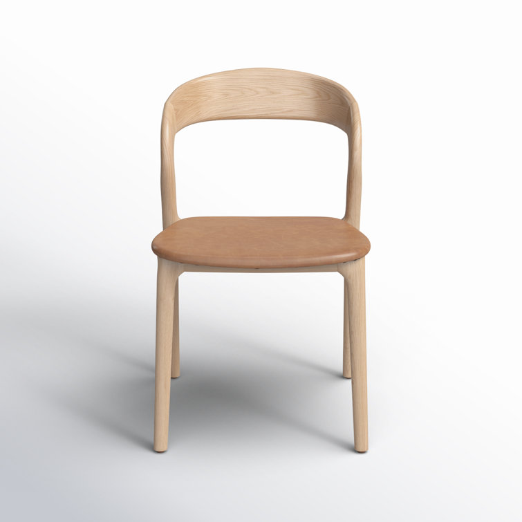 Sonoma Butterscotch Leather Side Chair with Solid Ash Frame