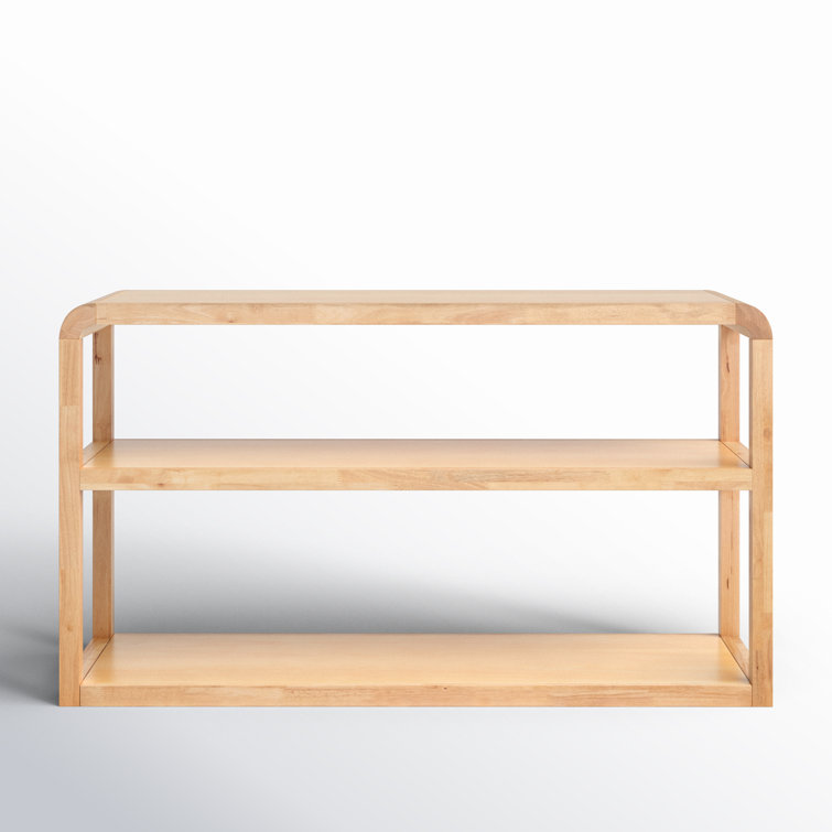 Omara Modern 3-Tier Black Rubberwood Console Table with Storage