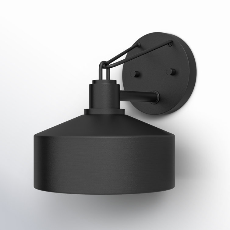 Textured Black Steel Industrial Outdoor Wall Lantern