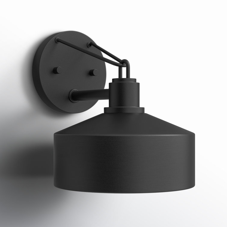 Textured Black Steel Industrial Outdoor Wall Lantern