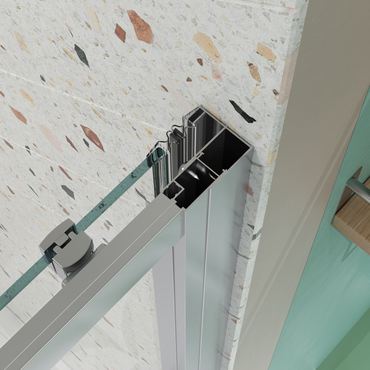 60" x 72" Chrome Tempered Glass Sliding Shower Door