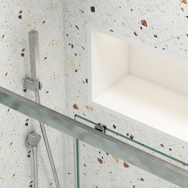 60" x 72" Chrome Tempered Glass Sliding Shower Door