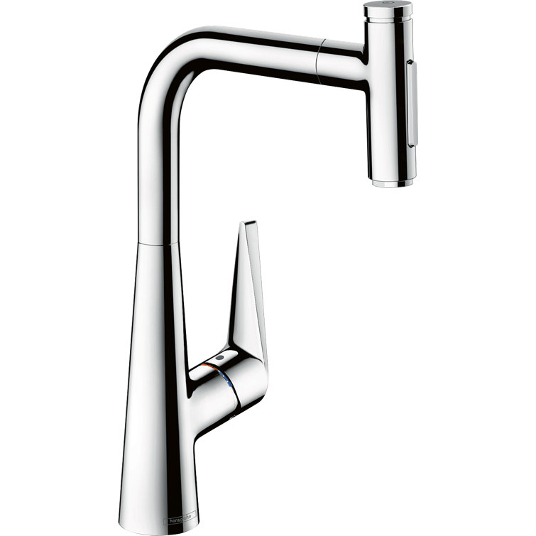 Chrome Brass Pull-Out Spray Deck Mounted Kitchen Faucet