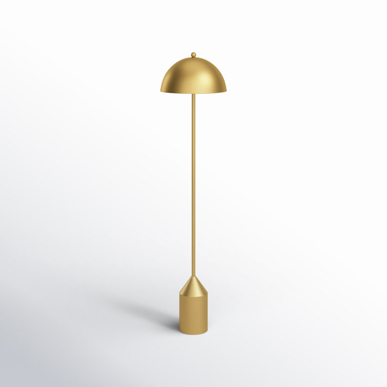 Jemma 59'' Gold Iron Floor Lamp with Dome Shade
