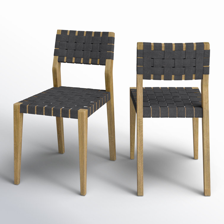Charcoal Upholstered Oak Wood Side Chair